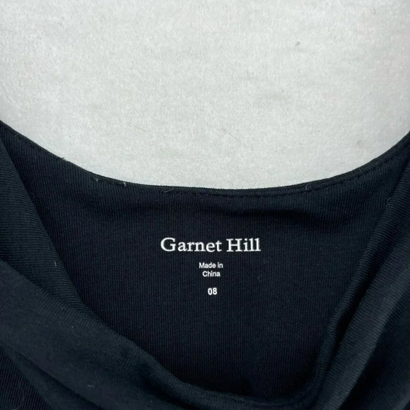 Garnet Hill Jumpsuit Women's Sz 8 Black Round Neck Wide Strap Tapered Stretch - Picture 11 of 12